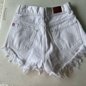 URBAN BDG white high rise cheeky denim shorts
